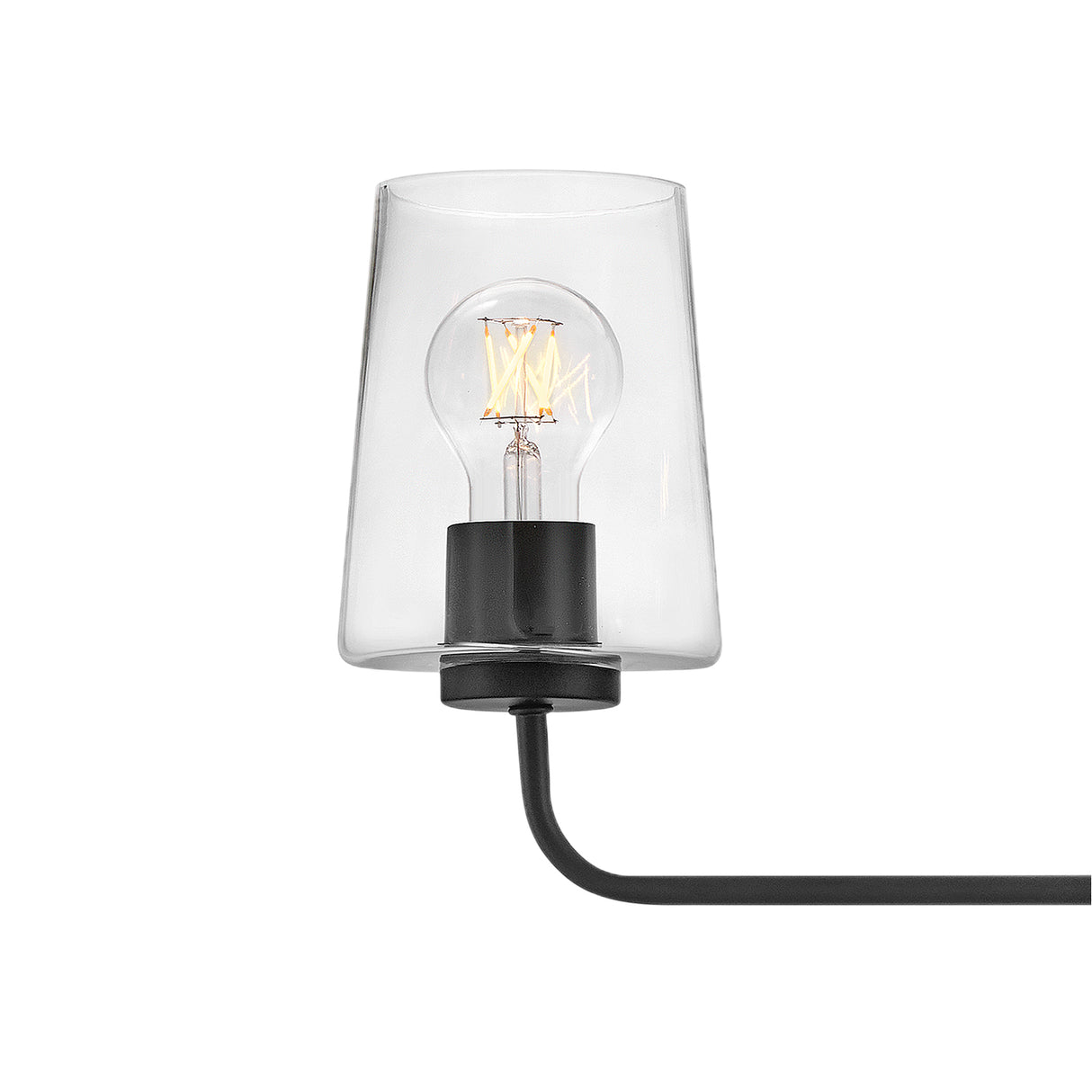 Wyatt 3 Light Vanity, Black with Clear Glass