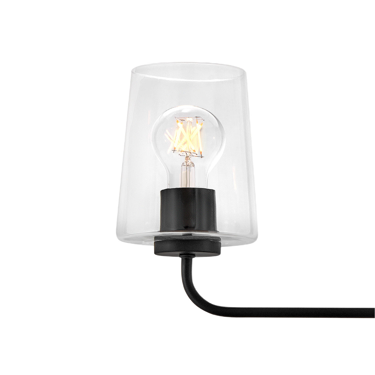 Wyatt 4 Light Vanity, Black with Clear Glass