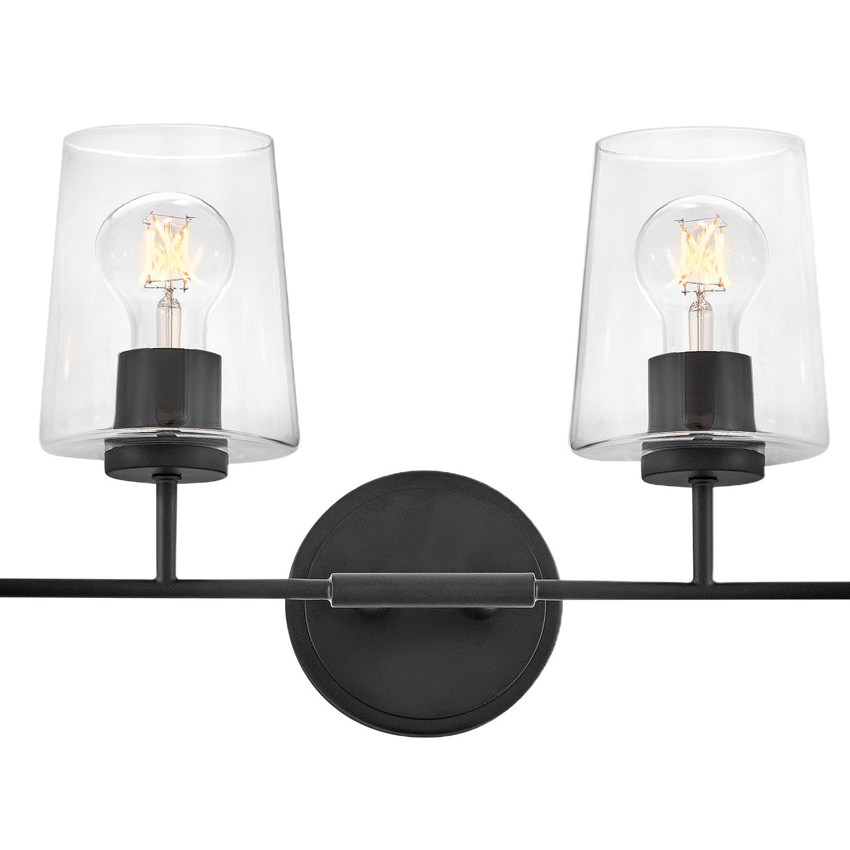 Wyatt 4 Light Vanity, Black with Clear Glass