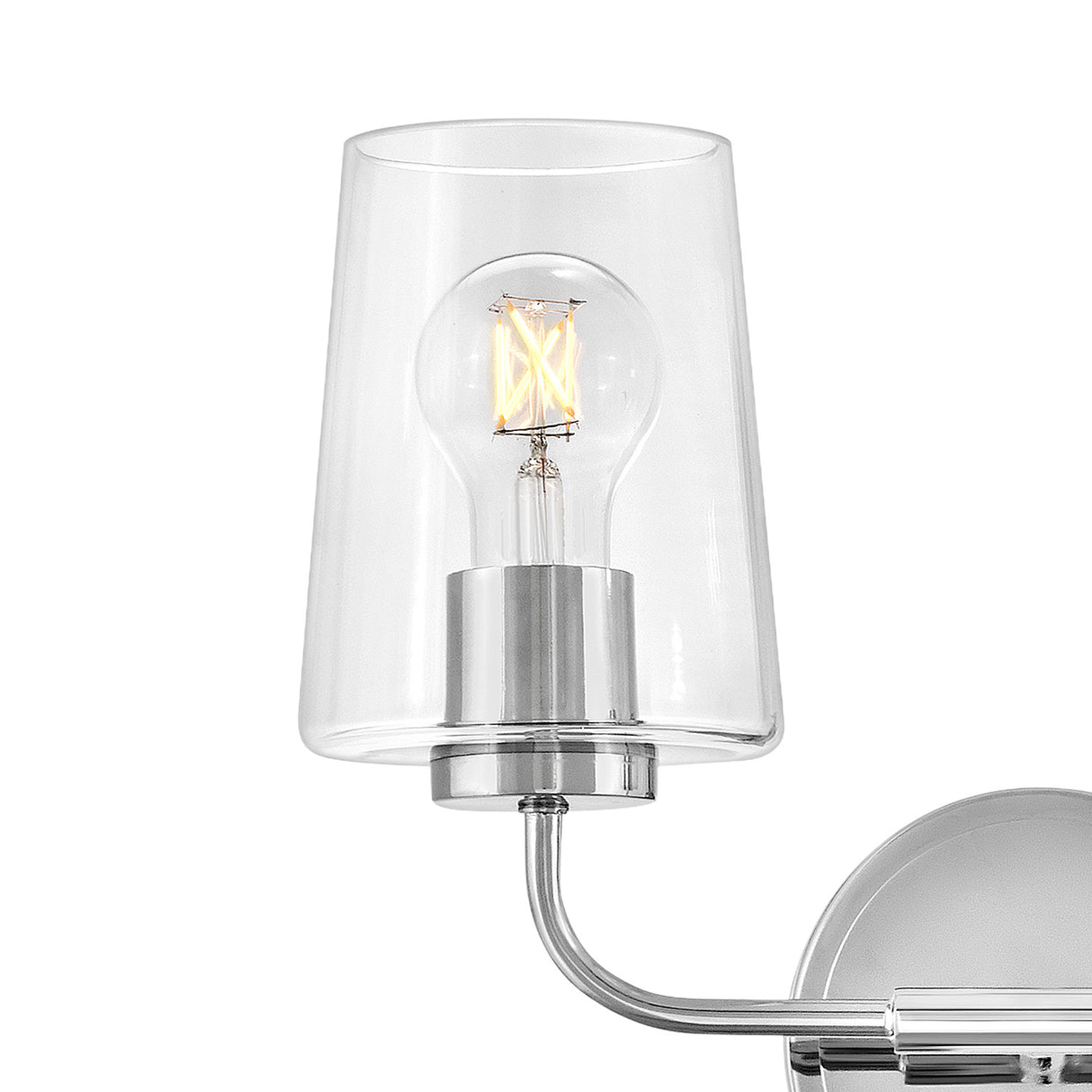 Wyatt 2 Light Vanity, Chrome with Clear Glass