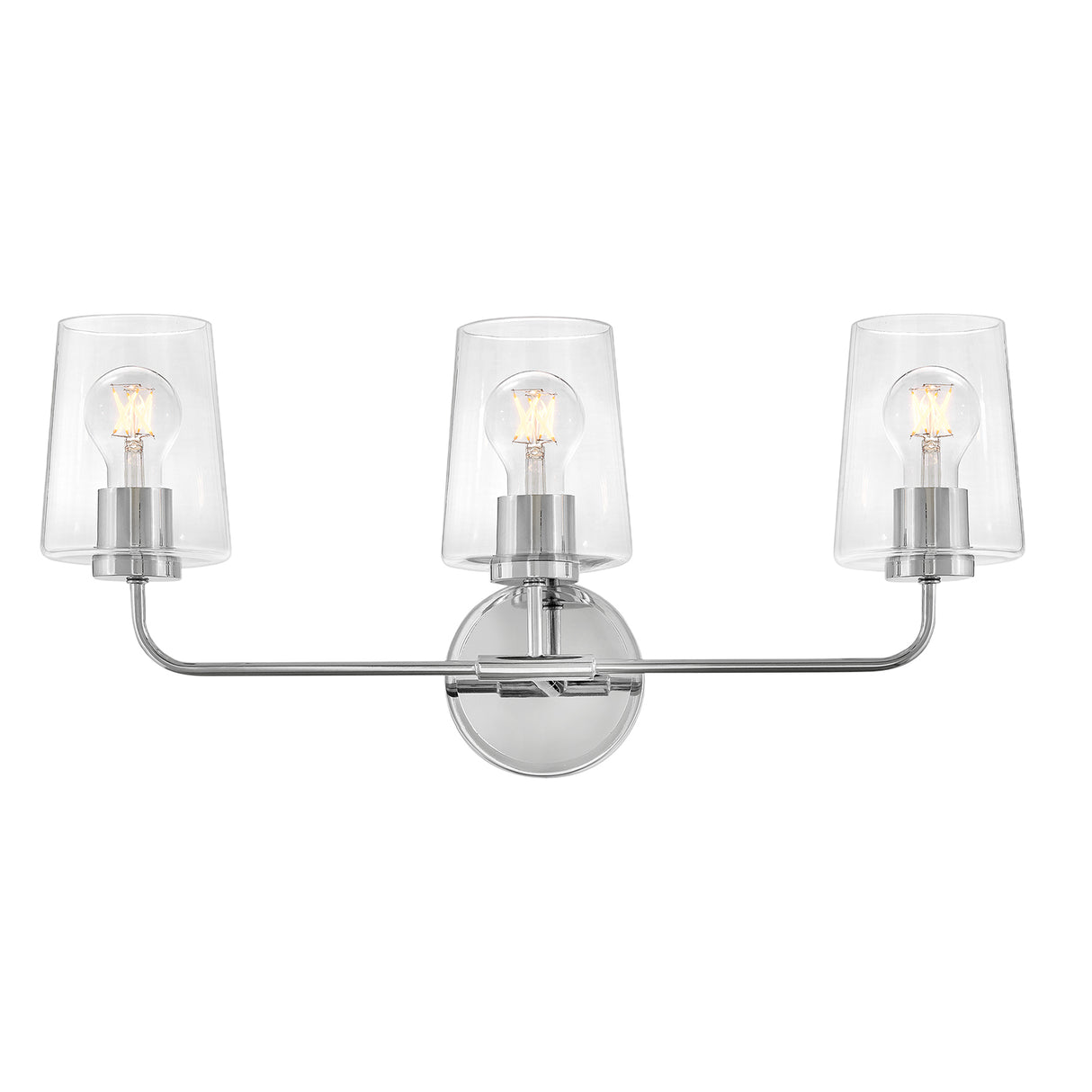 Wyatt 3 Light Vanity, Chrome with Clear Glass