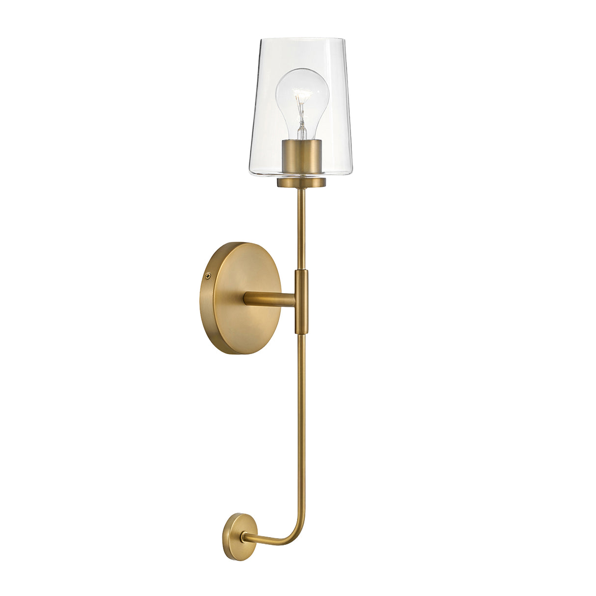 Wyatt Wall Sconce 23", Satin Brass with Clear Glass