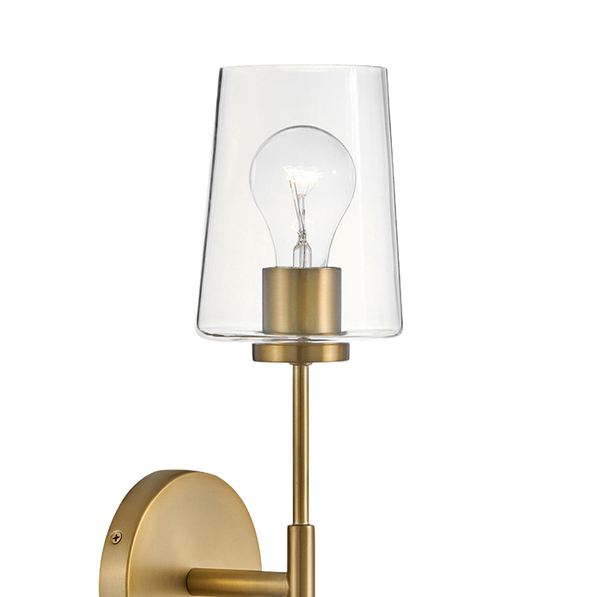 Wyatt Wall Sconce 23", Satin Brass with Clear Glass