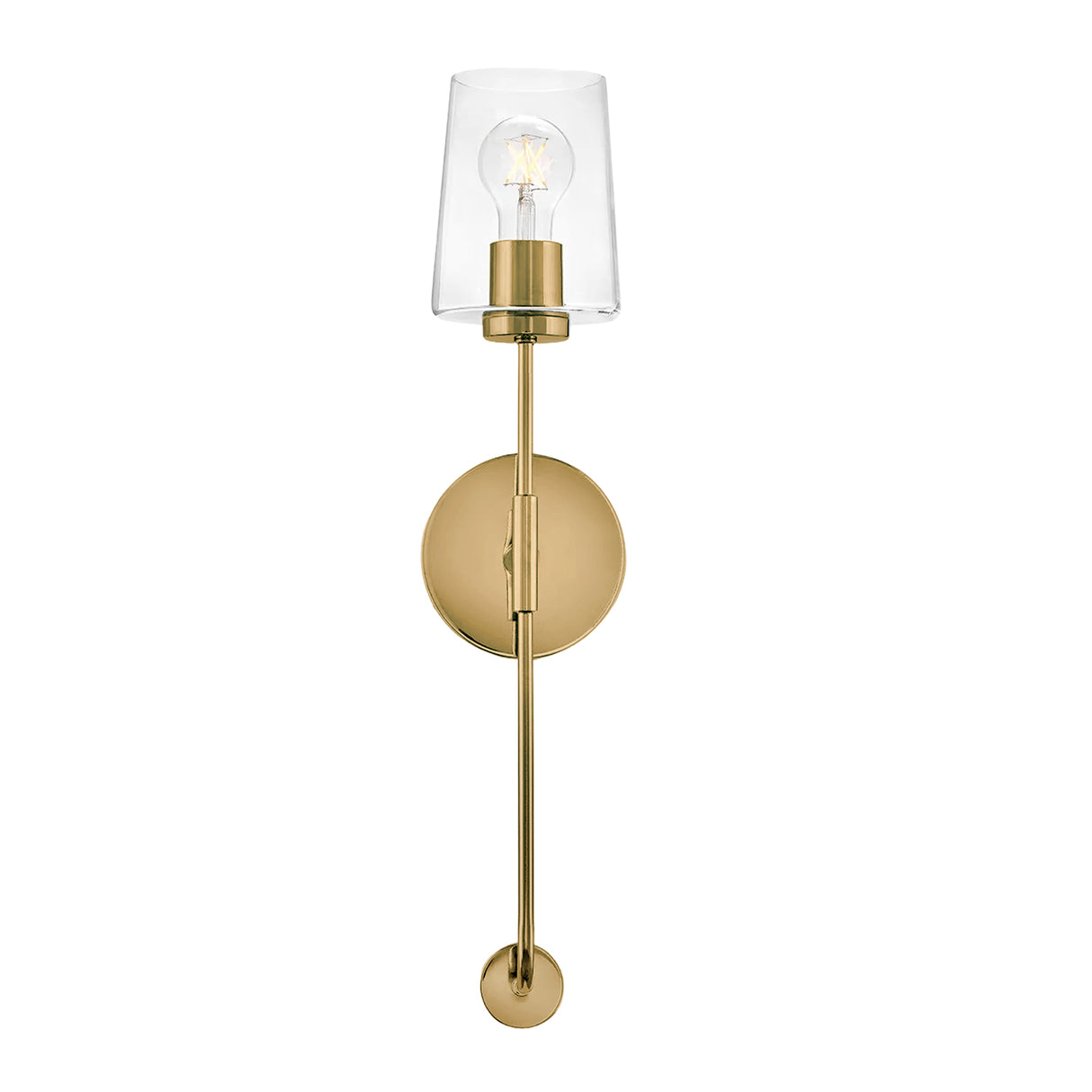 Wyatt Wall Sconce 23", Satin Brass with Clear Glass