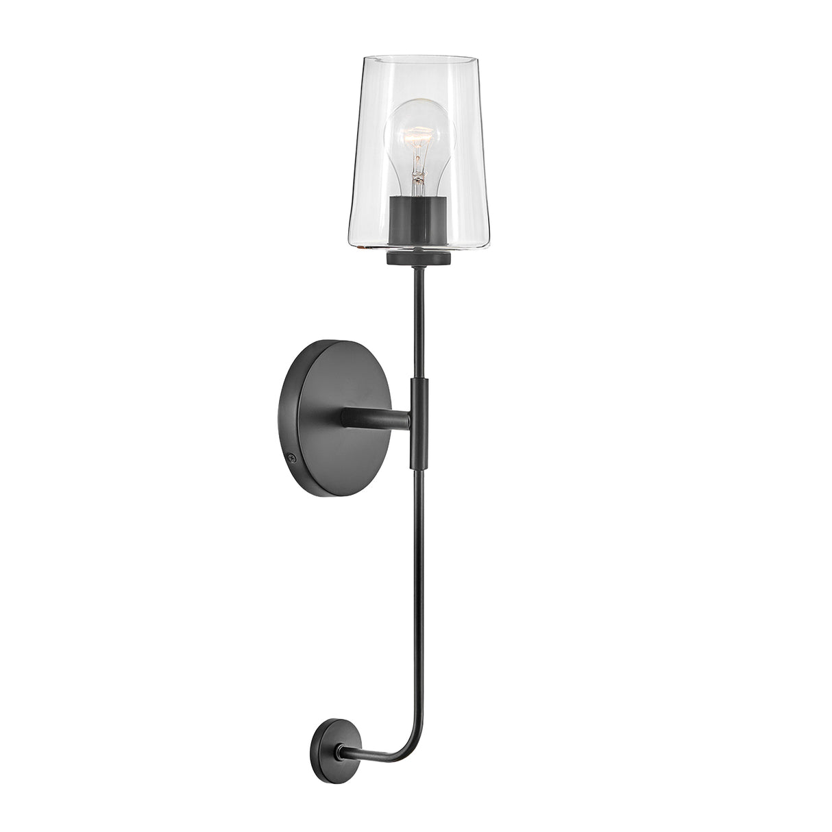 Wyatt Wall Sconce 23", Black with Clear Glass