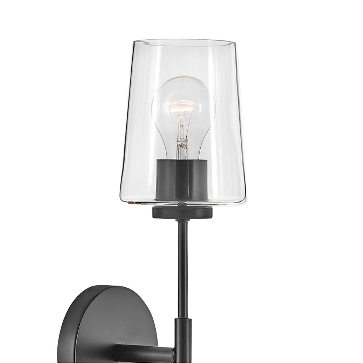 Wyatt Wall Sconce 23", Black with Clear Glass