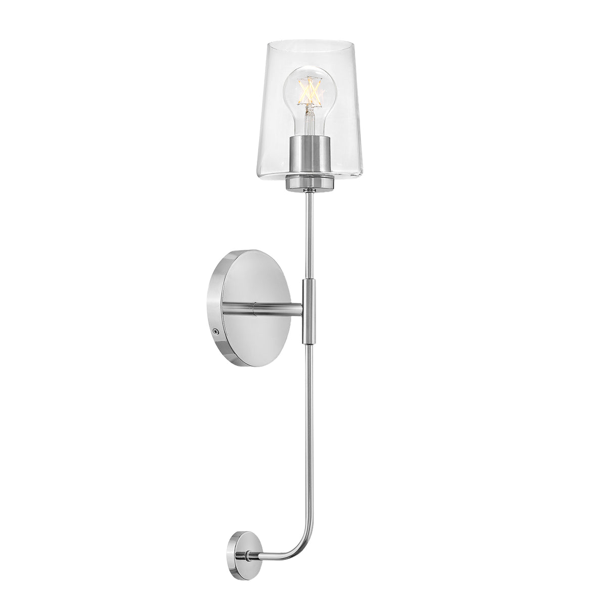 Wyatt Wall Sconce 23", Chrome with Clear Glass