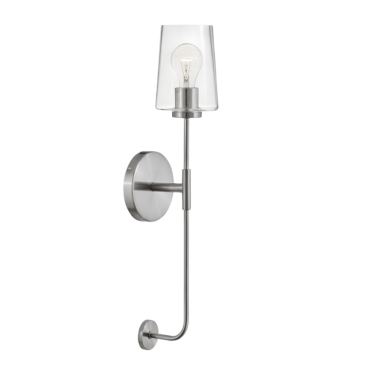 Wyatt Wall Sconce 23", Brushed Nickel with Clear Glass