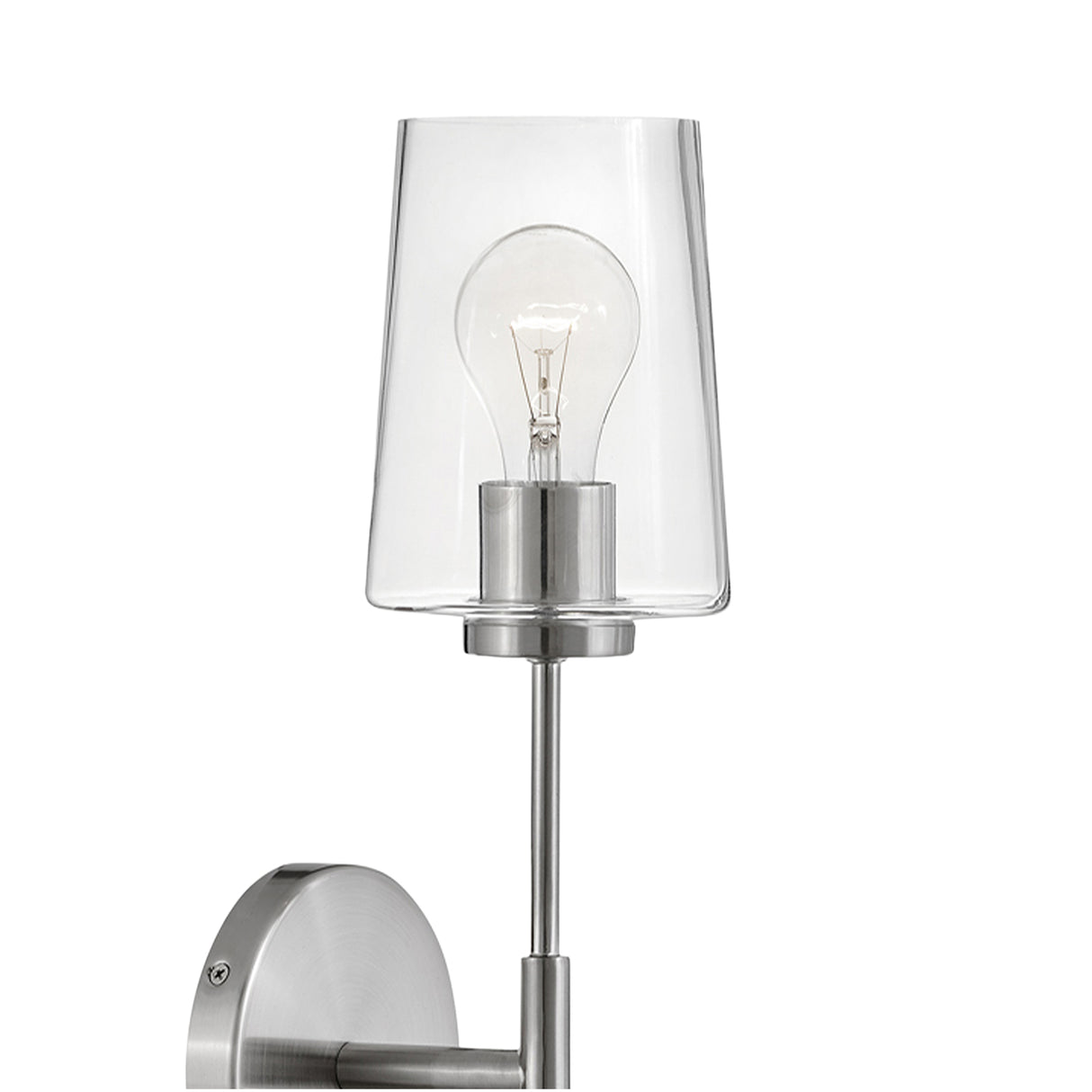 Wyatt Wall Sconce 23", Brushed Nickel with Clear Glass