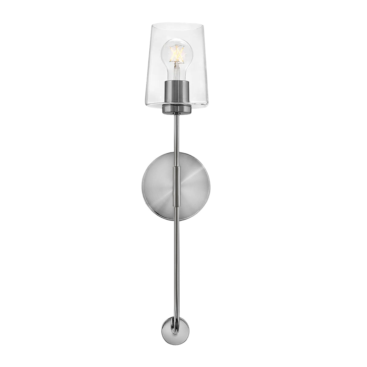 Wyatt Wall Sconce 23", Brushed Nickel with Clear Glass