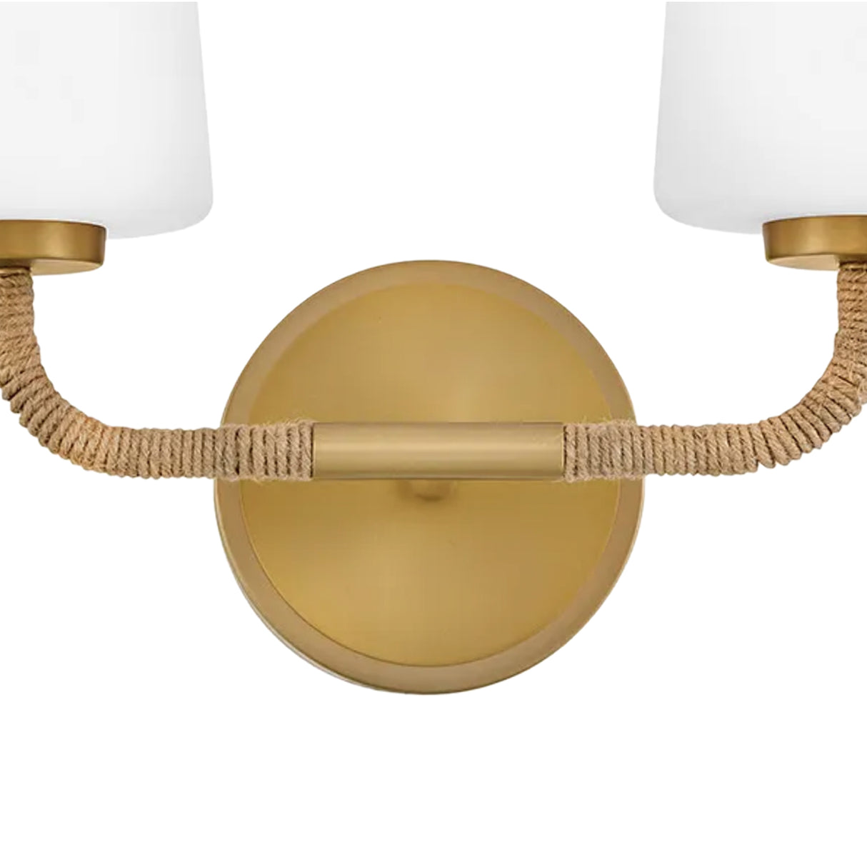 Wyatt 2 Light Vanity, Satin Brass with Natural Rope