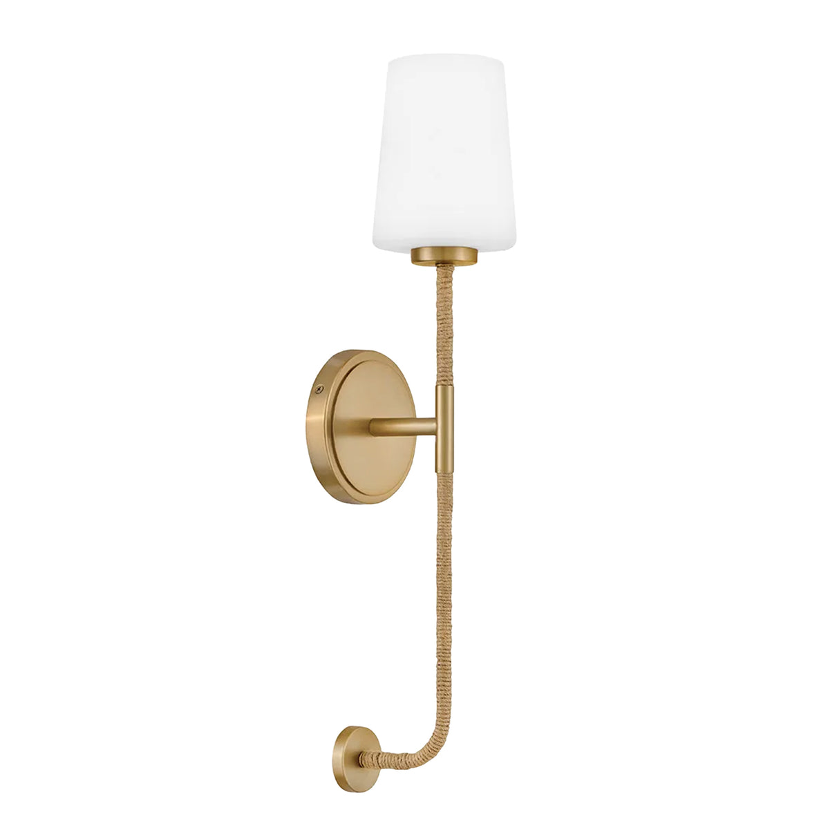 Wyatt Wall Sconce 23", Satin Brass with Natural Rope