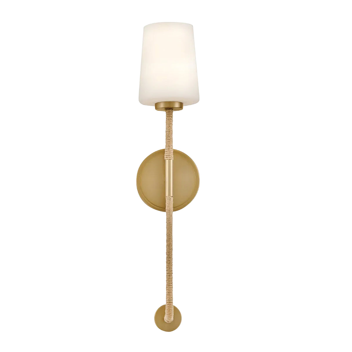 Wyatt Wall Sconce 23", Satin Brass with Natural Rope