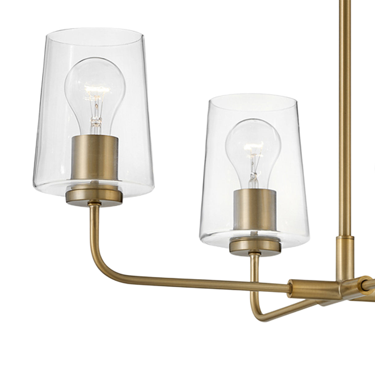 Wyatt 4 Light Chandelier 25", Satin Brass with Clear Glass