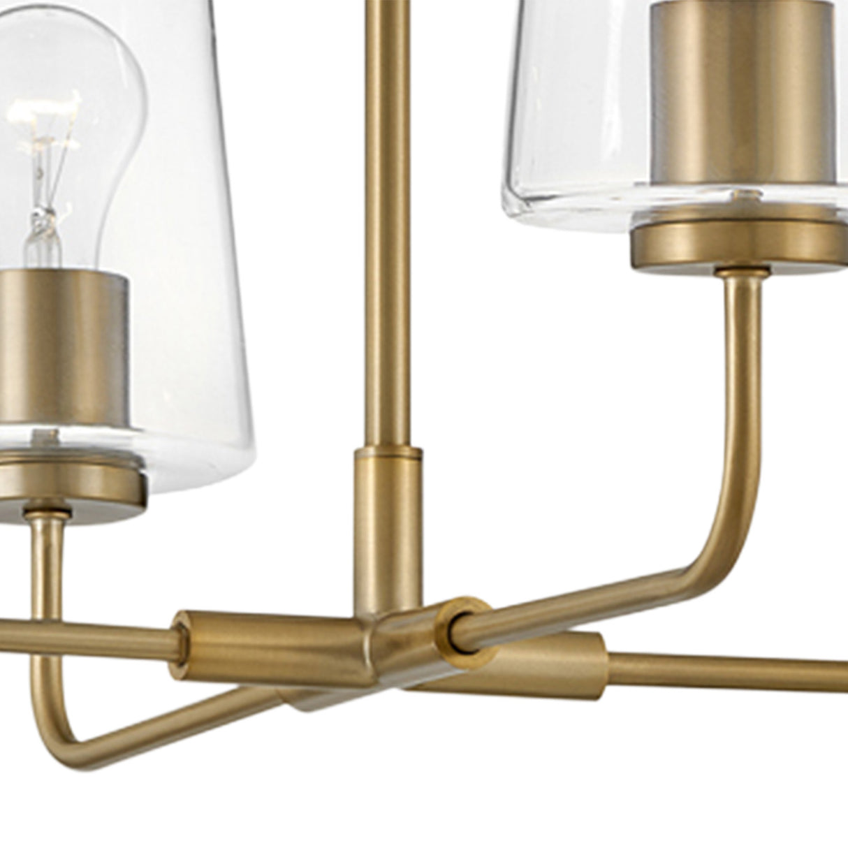Wyatt 4 Light Chandelier 25", Satin Brass with Clear Glass
