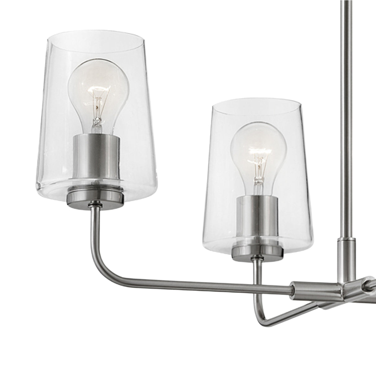 Wyatt 4 Light Chandelier 25", Brushed Nickel with Clear Glass