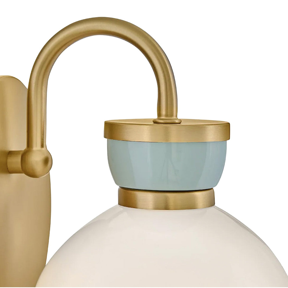 Piper Wall Sconce 9", Satin Brass and Aquaverde