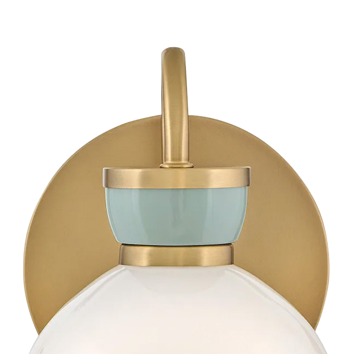 Piper Wall Sconce 9", Satin Brass and Aquaverde