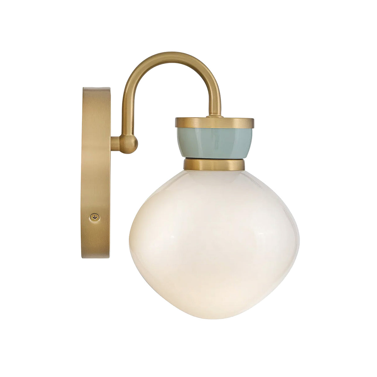 Piper Wall Sconce 9", Satin Brass and Aquaverde