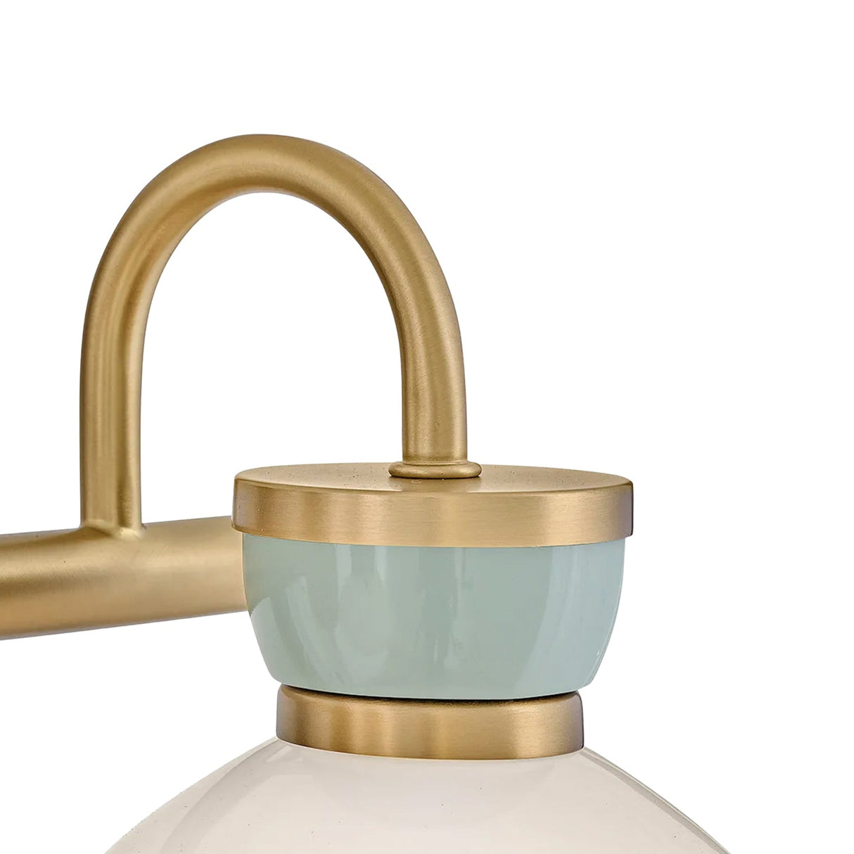 Piper 3 Light Vanity, Satin Brass and Aquaverde