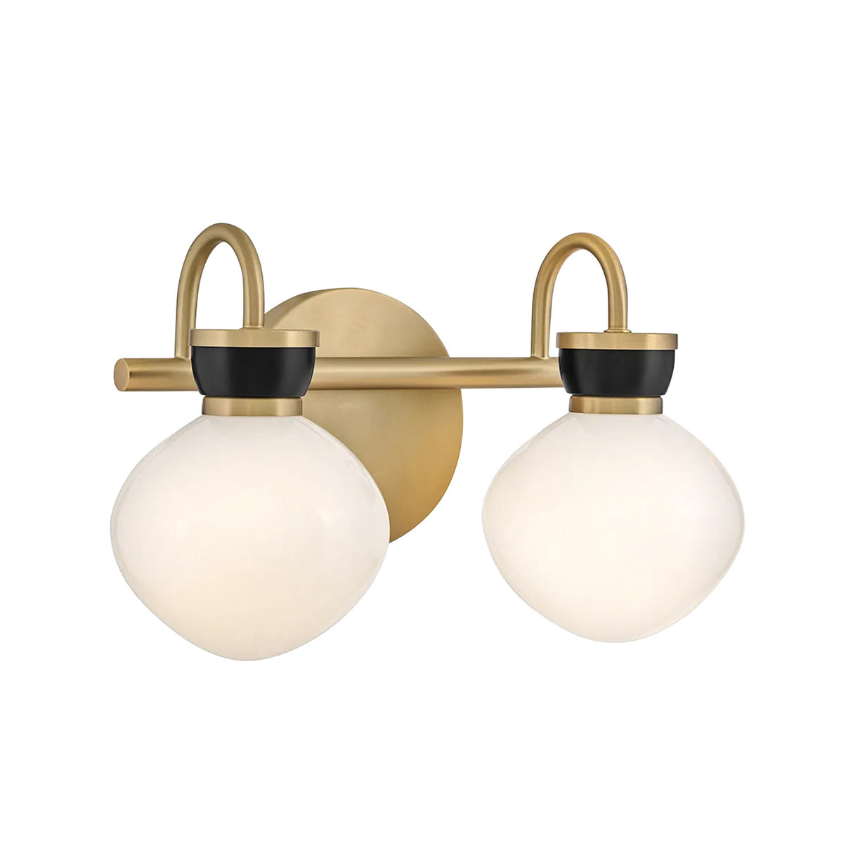 Piper 2 Light Vanity, Satin Brass and Black