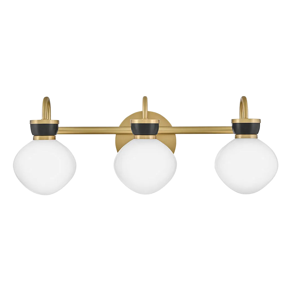 Piper 3 Light Vanity, Satin Brass and Black