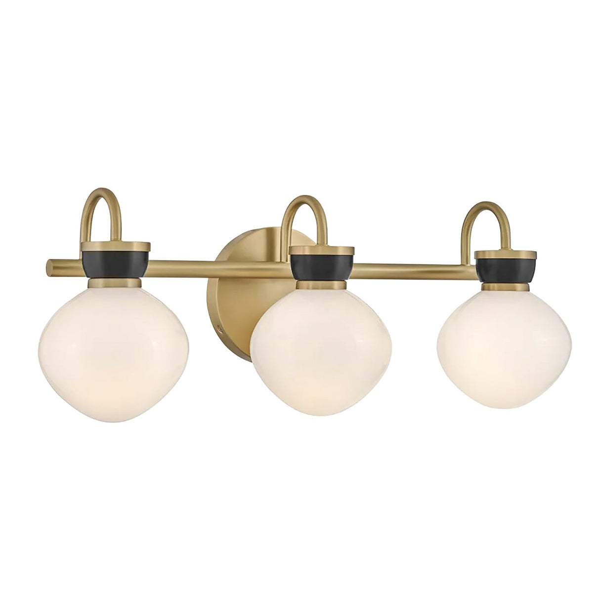 Piper 3 Light Vanity, Satin Brass and Black