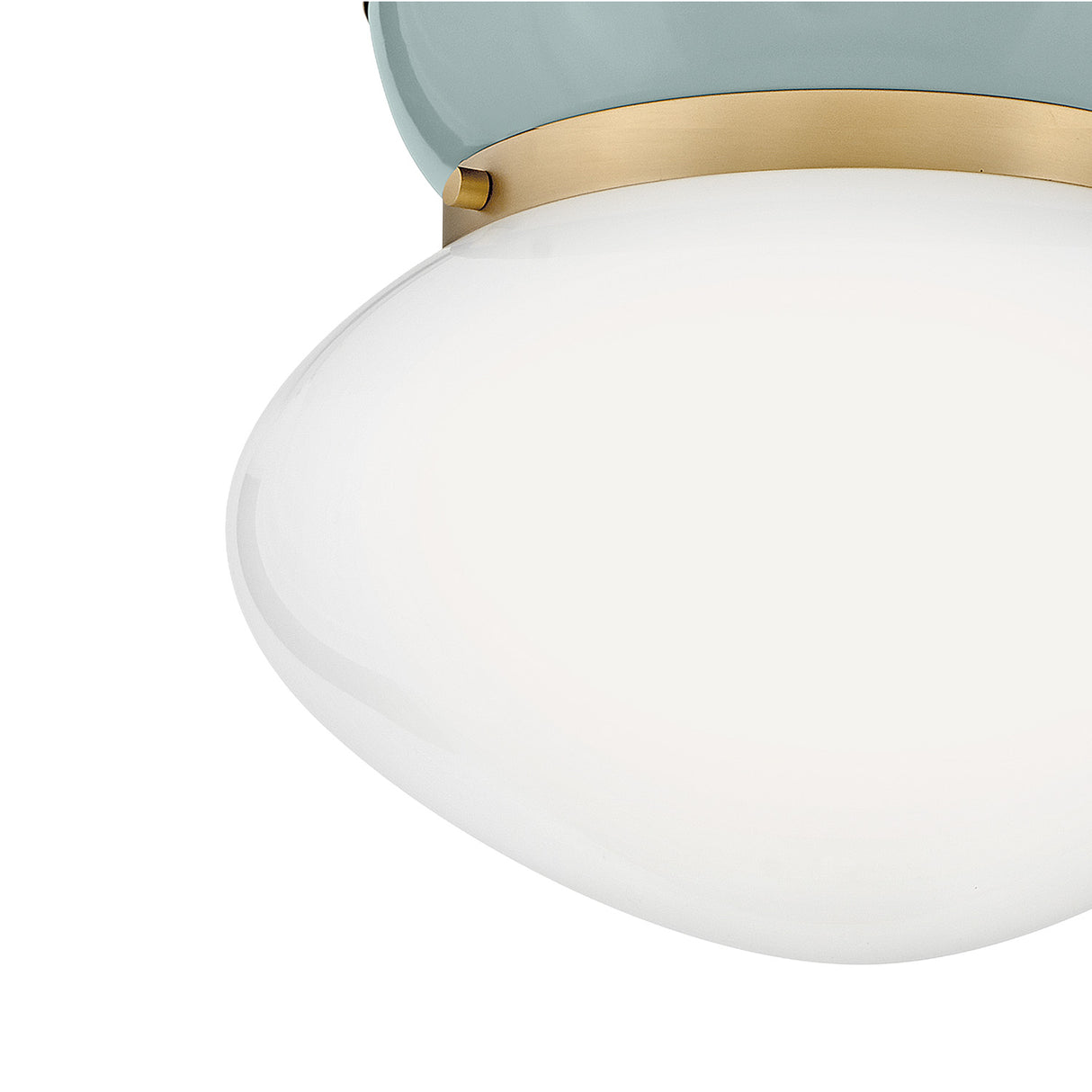 Piper Flush Mount 12", Satin Brass and Aquaverde