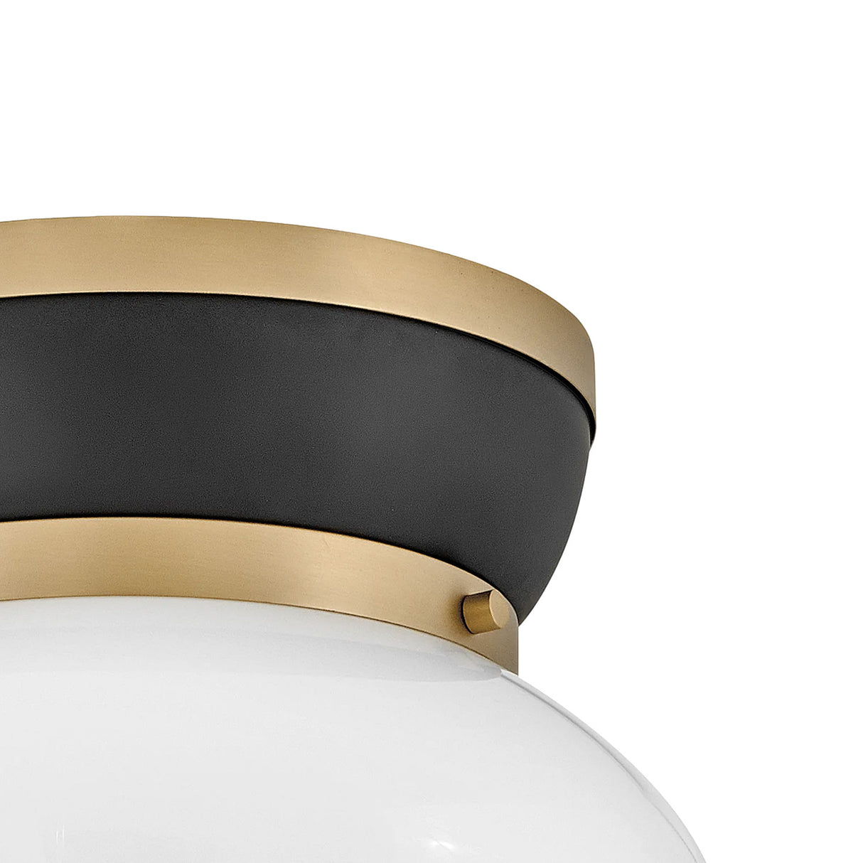 Piper Flush Mount 12", Satin Brass and Black