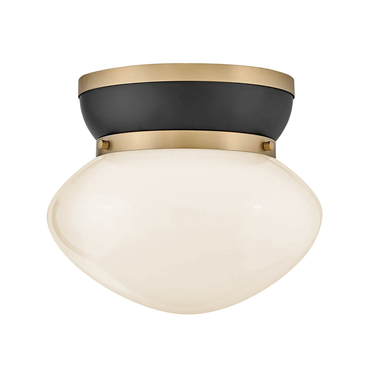 Piper Flush Mount 12", Satin Brass and Black