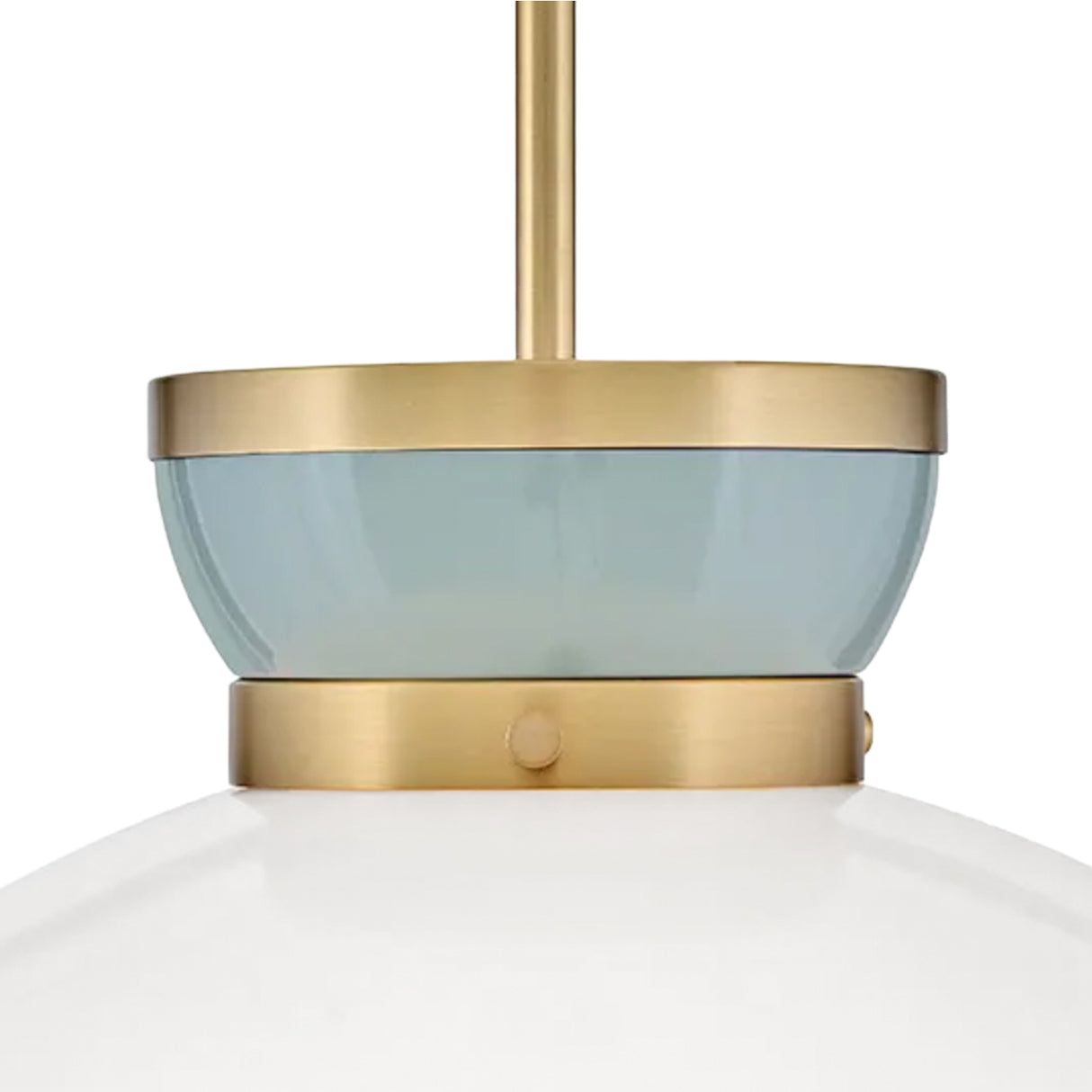 Piper Medium Pendant 15", Satin Brass and Aquaverde