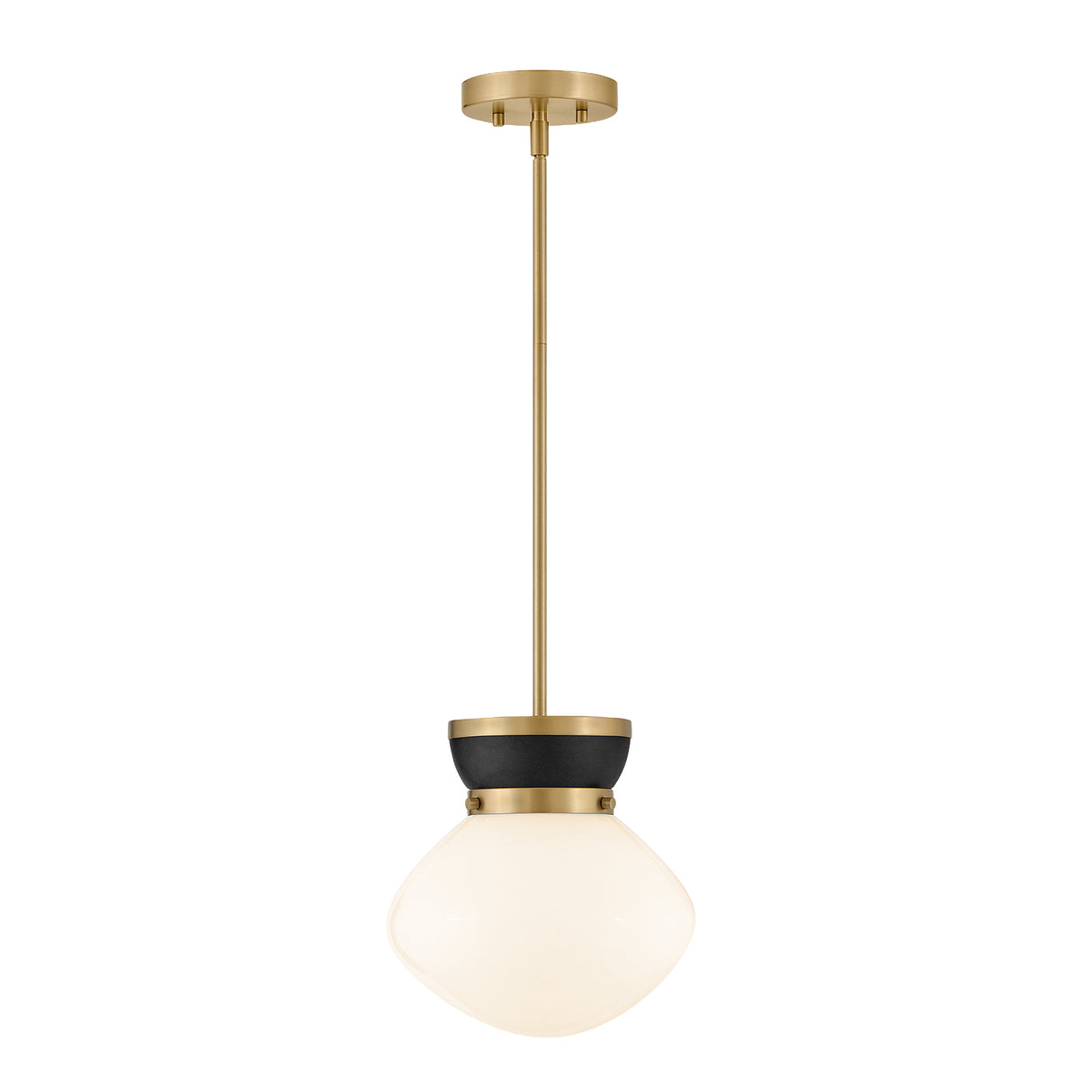 Piper Small Pendant 10", Satin Brass and Black