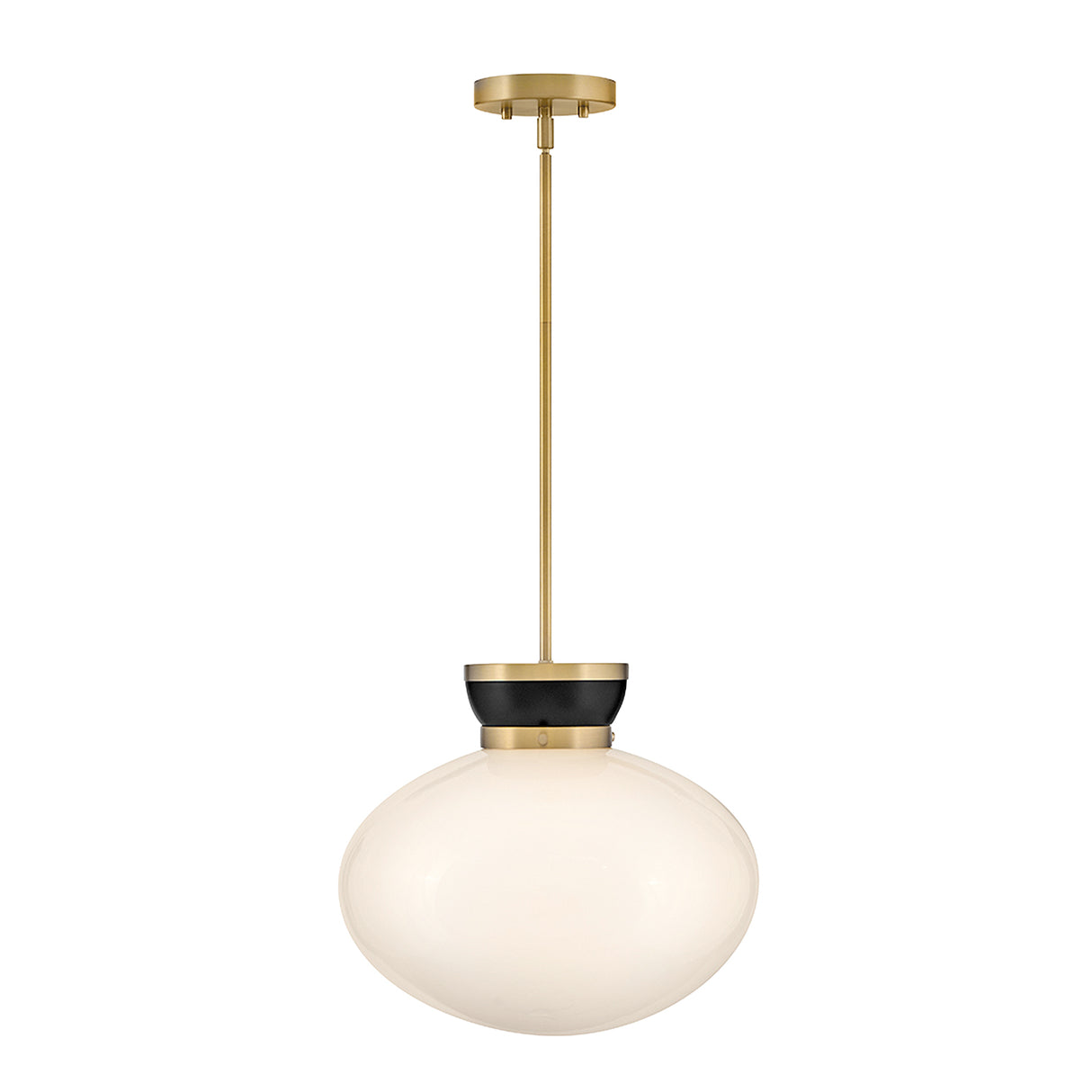 Piper Medium Pendant 15", Satin Brass and Black