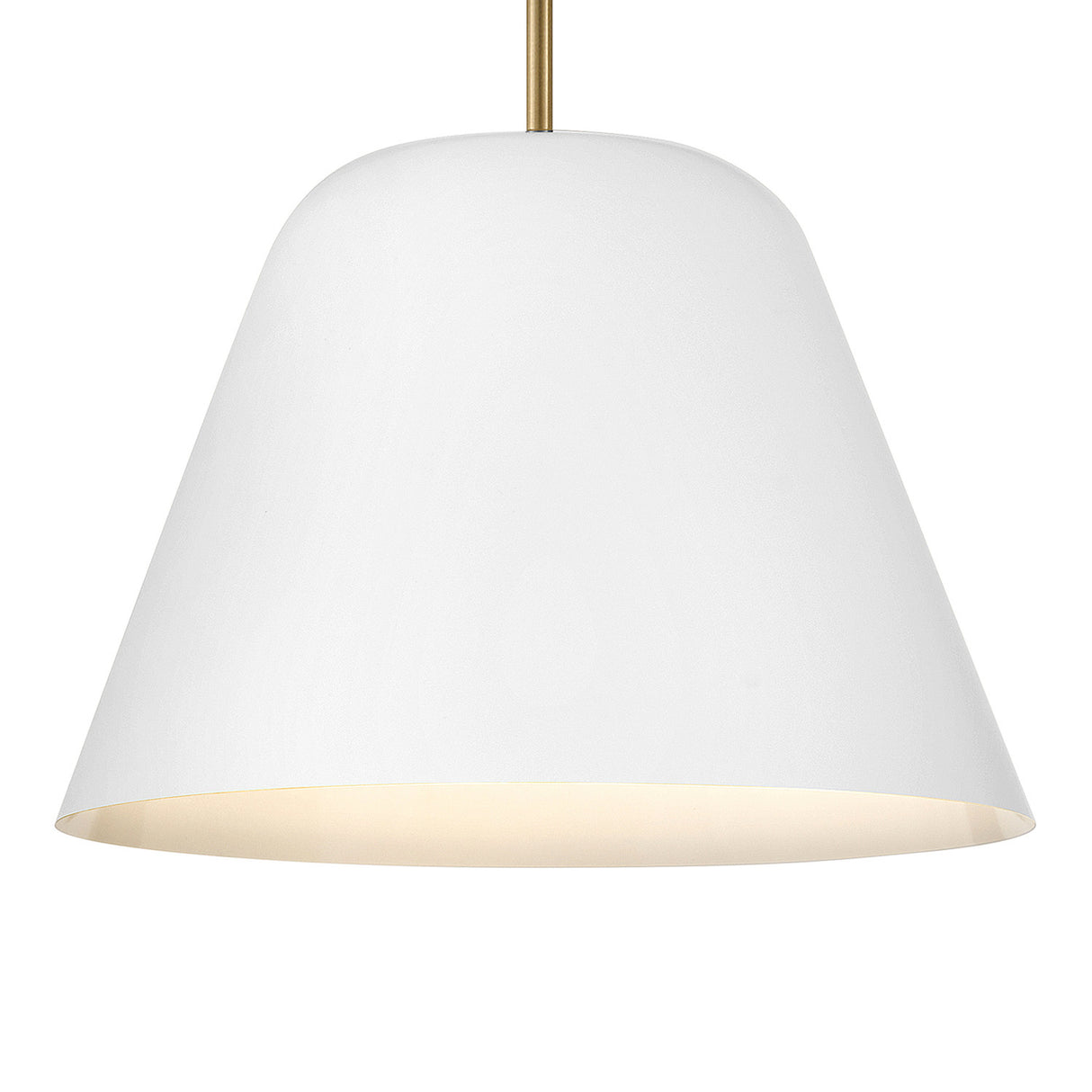 Ursa Pendant 16", Matte White and Satin Brass