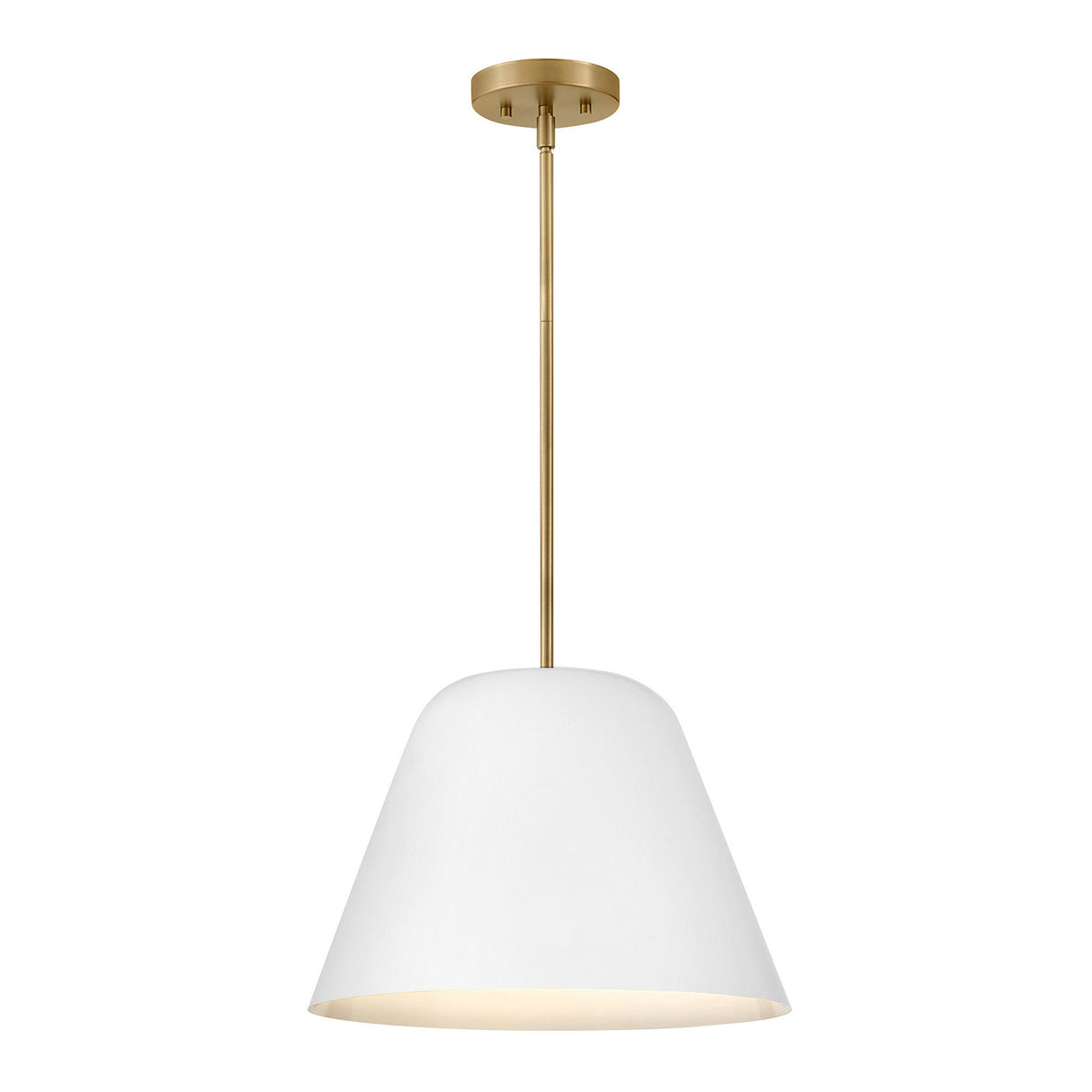 Ursa Pendant 16", Matte White and Satin Brass