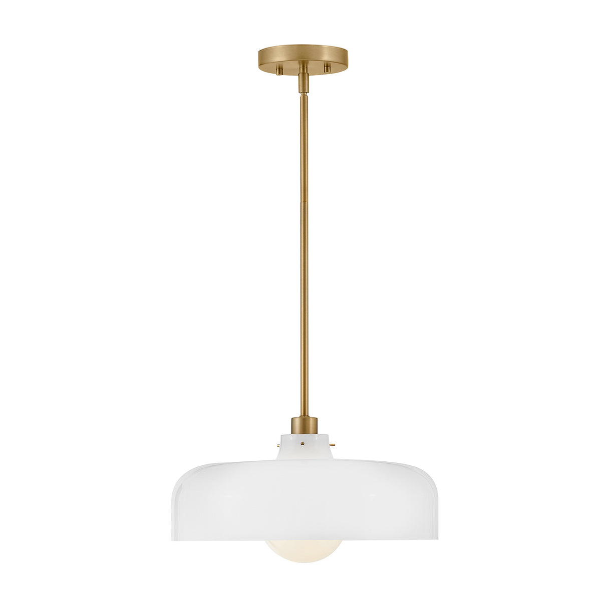 Alder Pendant 15", Satin Brass with Milk Glass