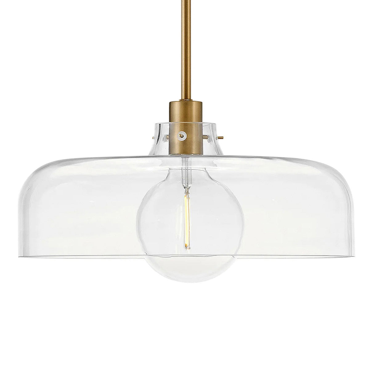 Alder Pendant 15", Satin Brass with Clear Glass