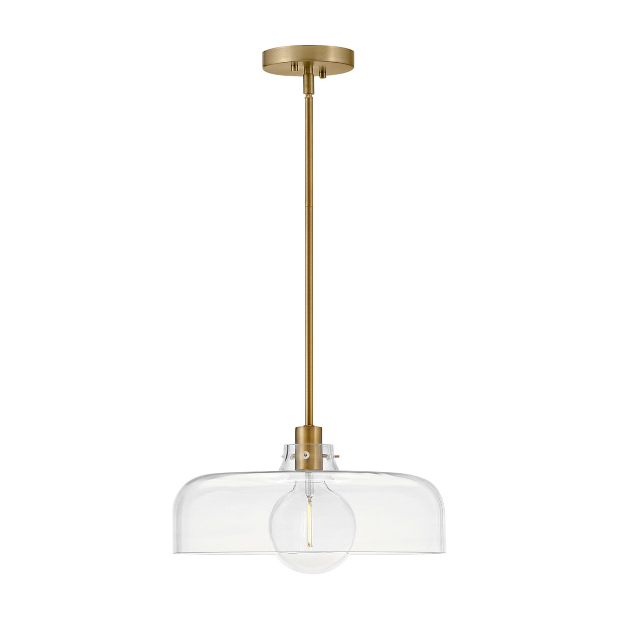 Alder Pendant 15", Satin Brass with Clear Glass