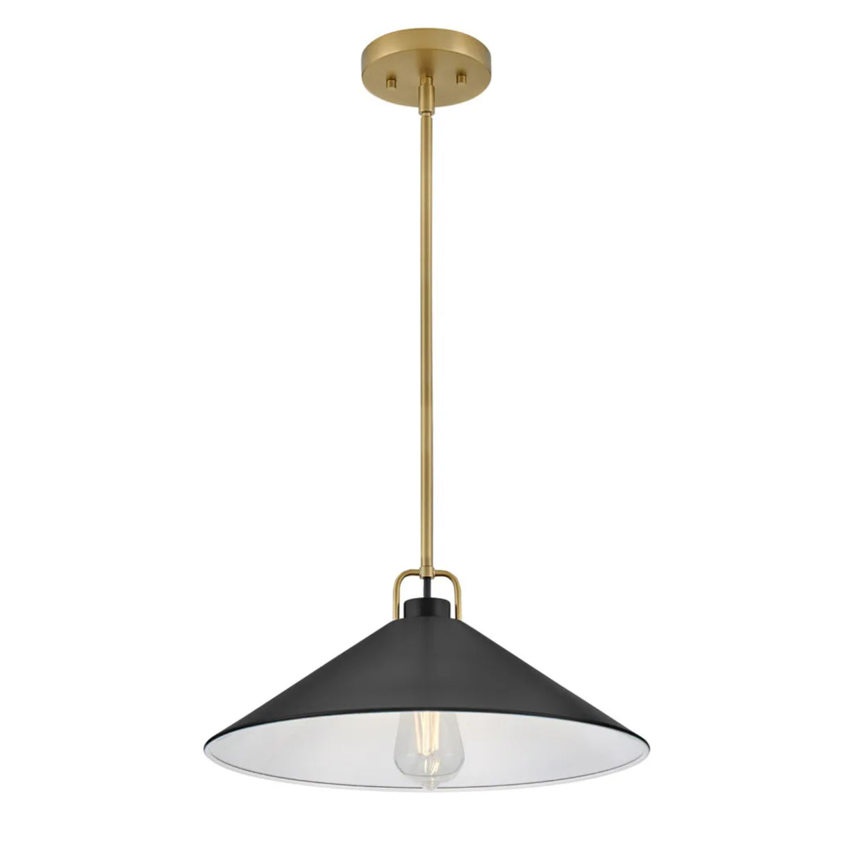 Nyra Pendant 16", Satin Brass and Black