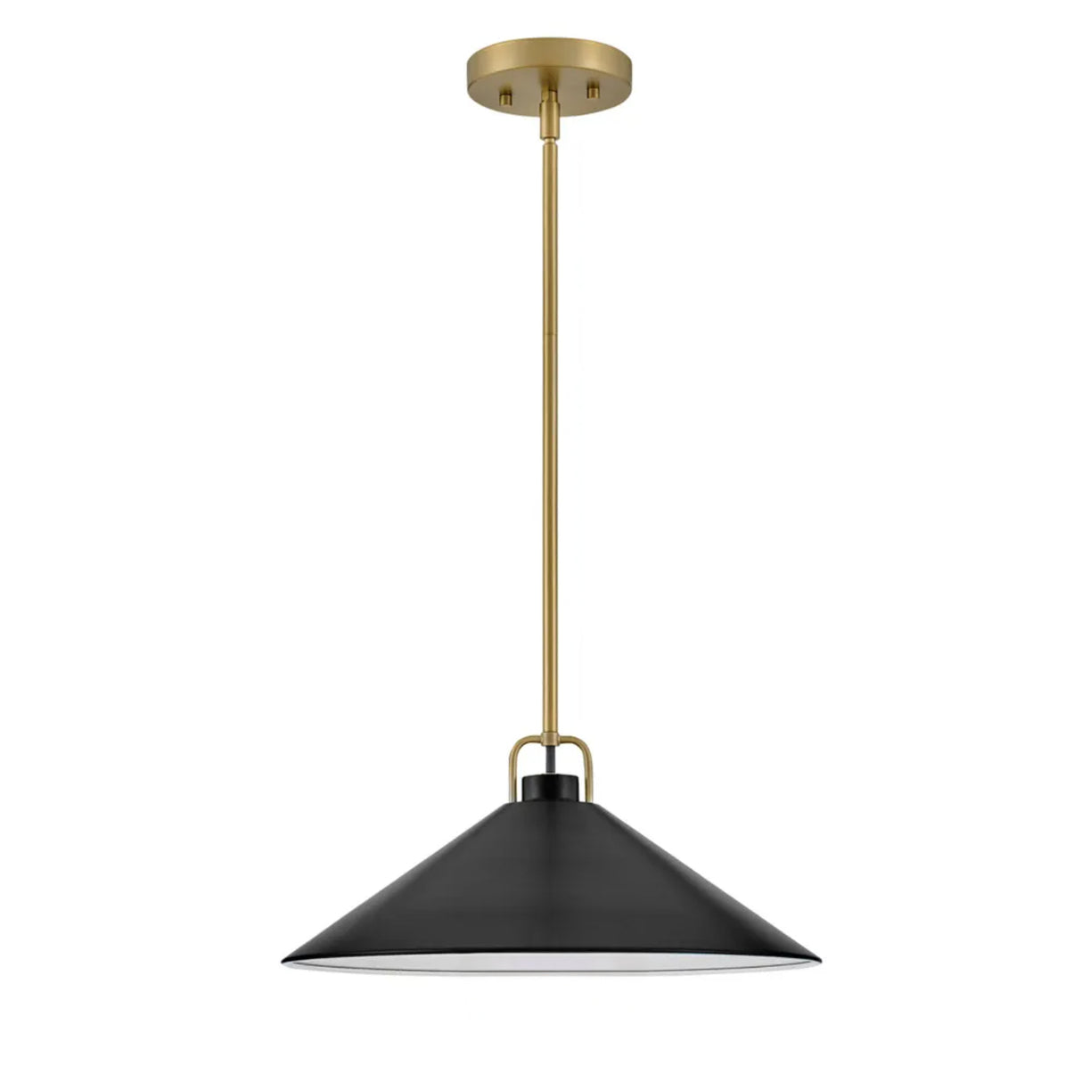 Nyra Pendant 16", Satin Brass and Black
