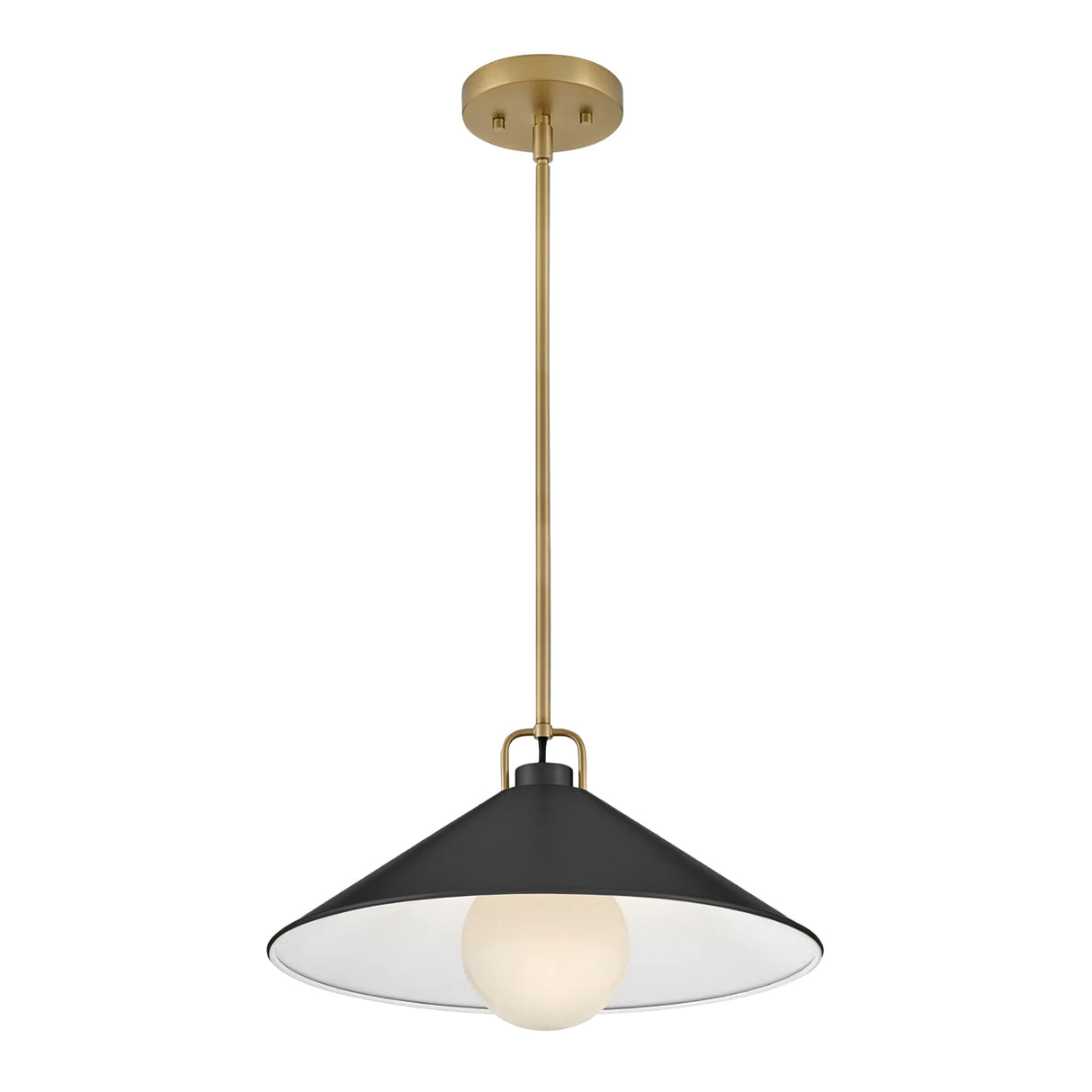Nyra Pendant 16", Satin Brass and Black