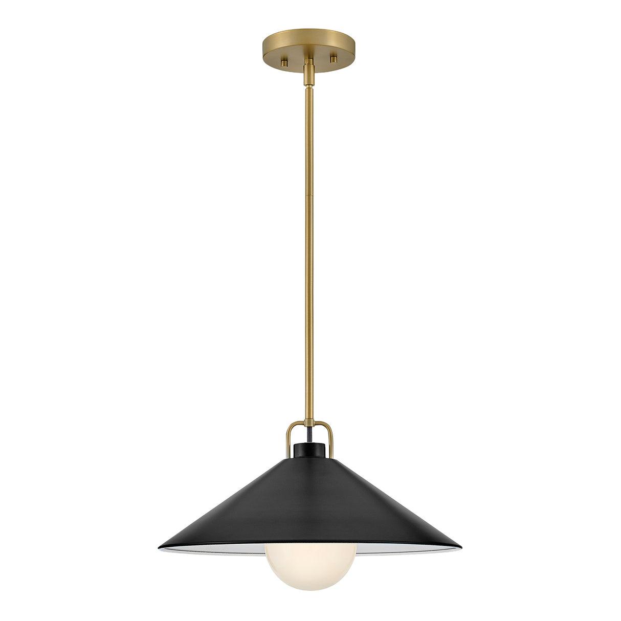 Nyra Pendant 16", Satin Brass and Black