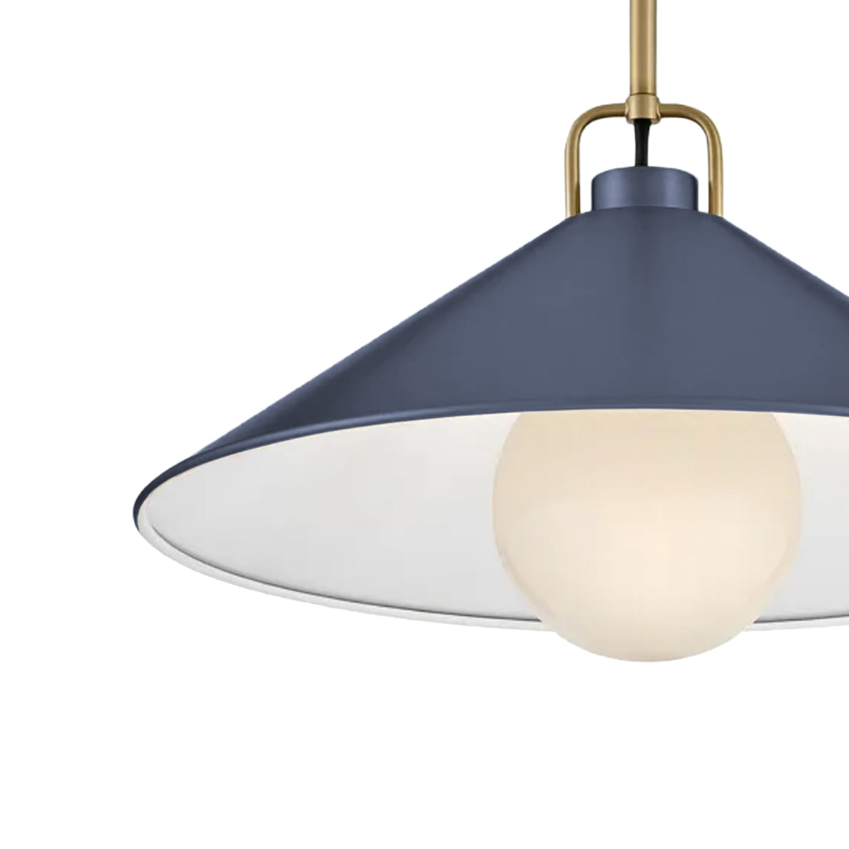 Nyra Pendant 16", Satin Brass and Navy