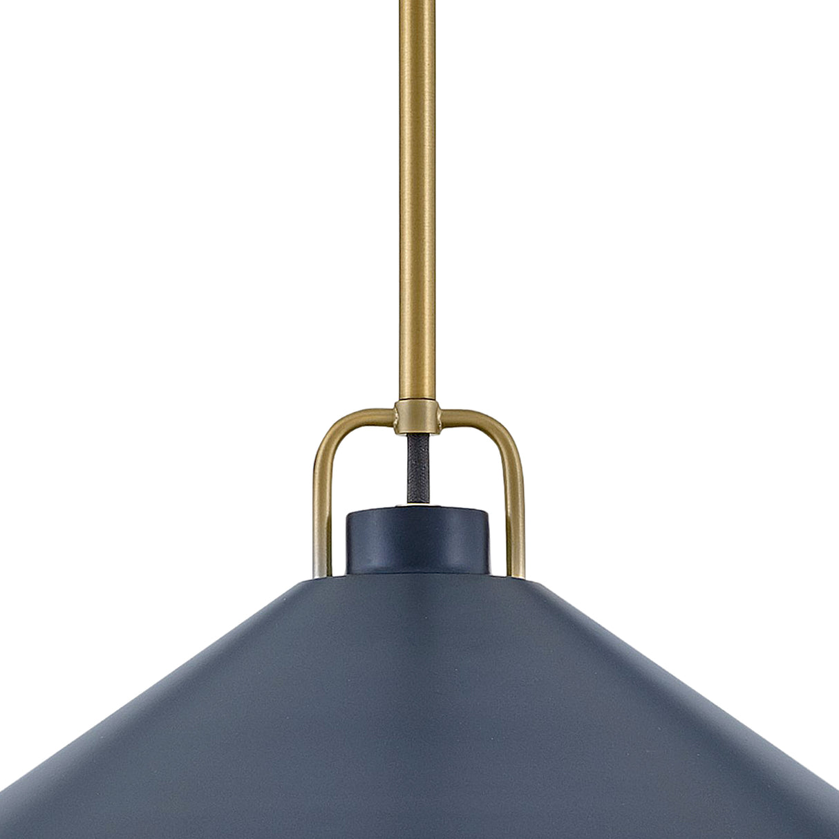 Nyra Pendant 16", Satin Brass and Navy