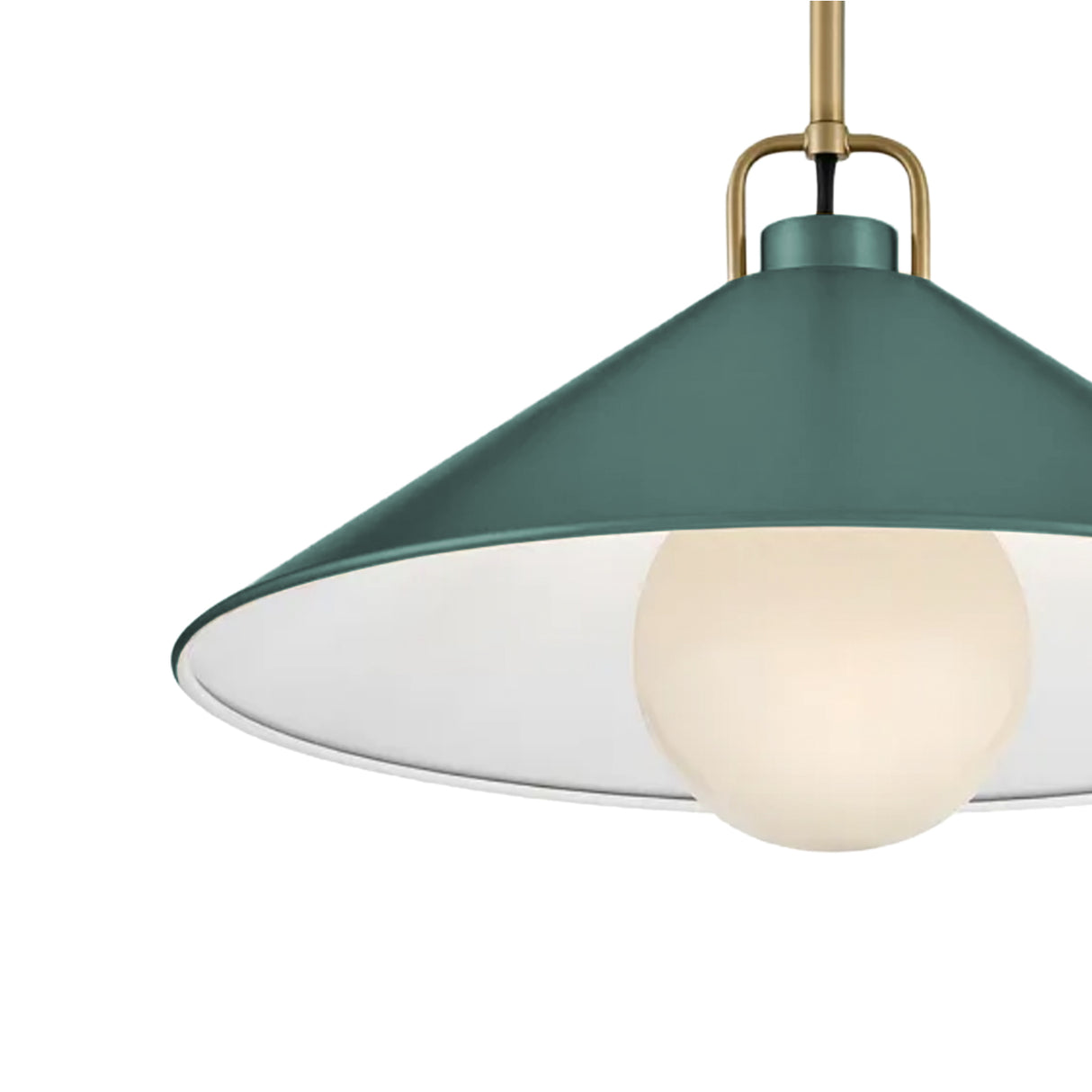 Nyra Pendant 16", Satin Brass and Eucalyptus Green