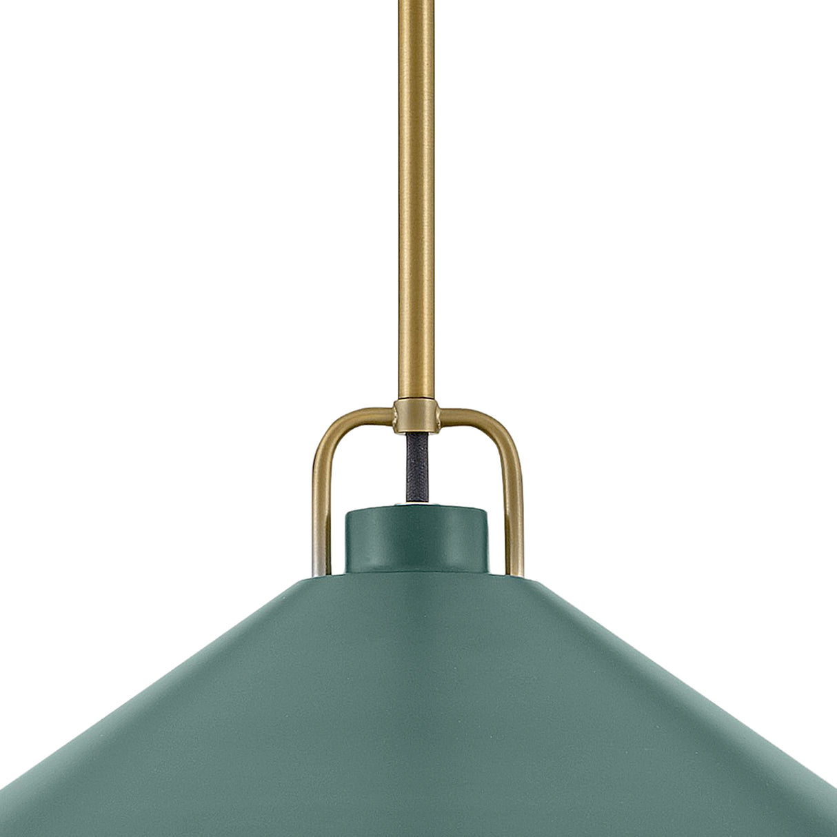 Nyra Pendant 16", Satin Brass and Eucalyptus Green