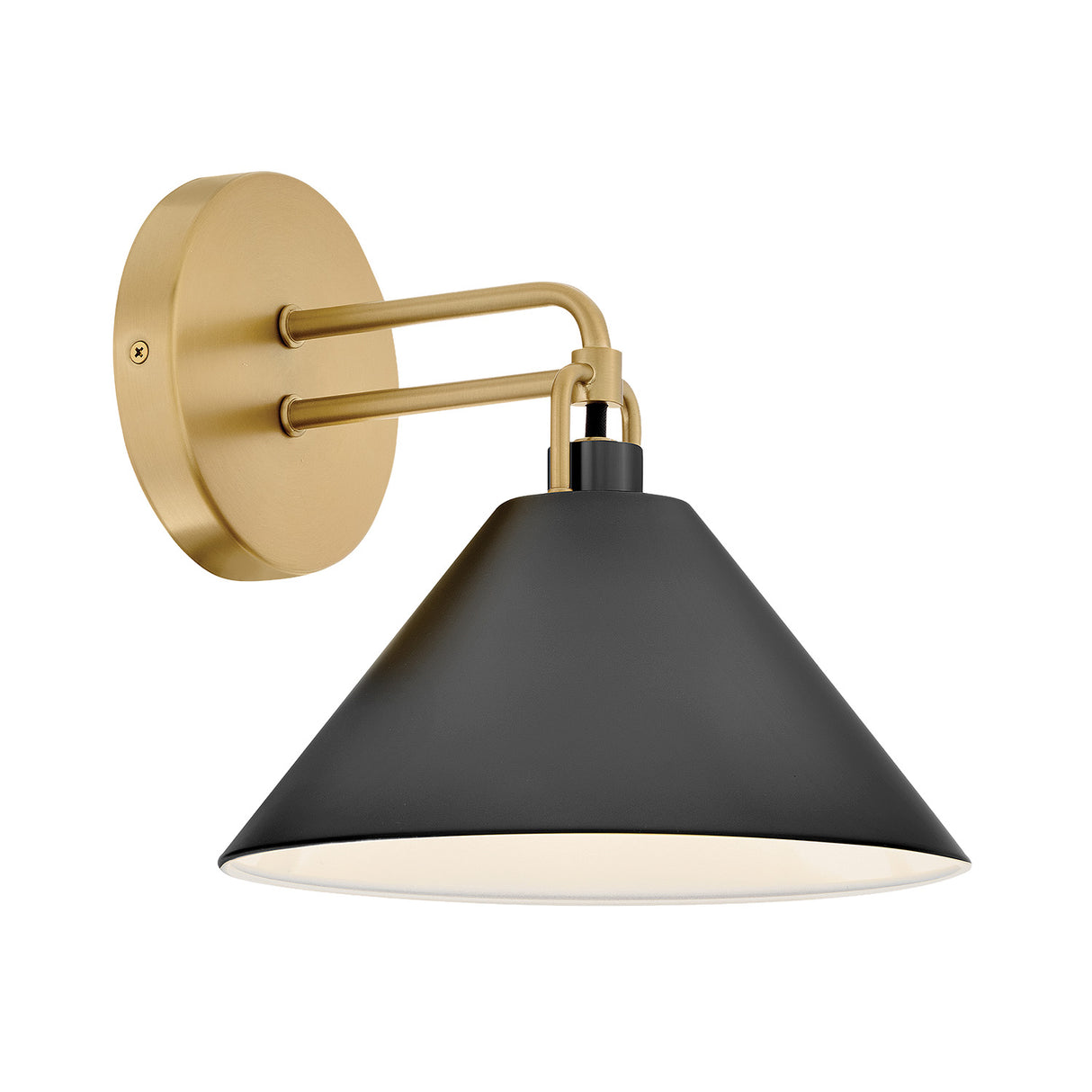 Nyra Wall Sconce 9", Satin Brass and Black