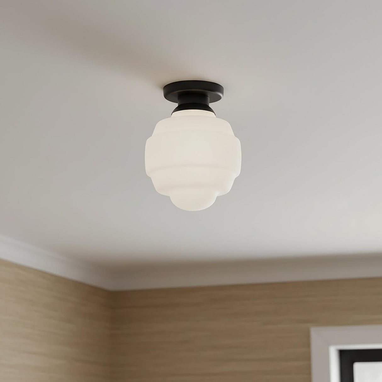 Irving Medium Flush Mount 12", Black