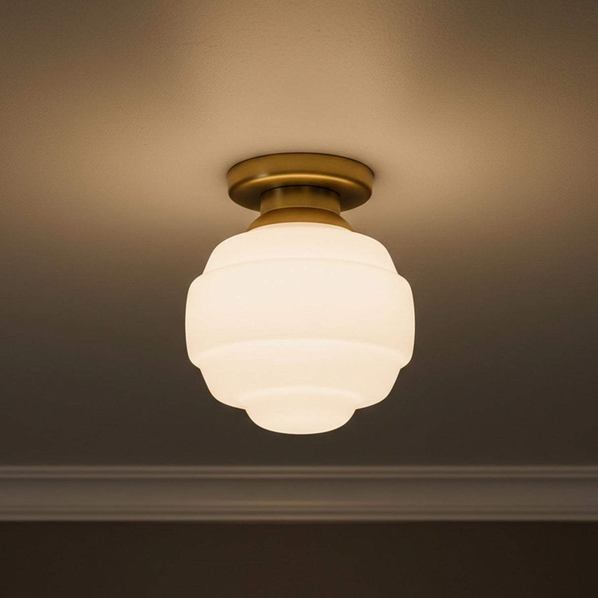 Irving Small Flush Mount 9", Satin Brass