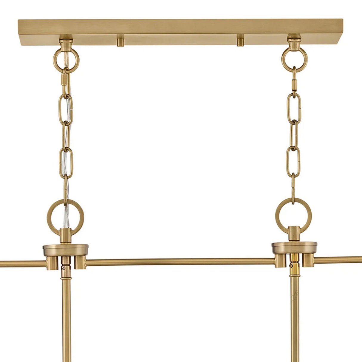 Langford Linear Lantern Pendant 40", Black and Satin Brass